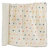 YIZITU Leichte Atmungsaktive Baby Puckdecke Mit Gepunkteter Fleece Rückseite Doppellagige Baumwoll Kinderbettwäsche Unverzichtbare Kinderzimmerdecke