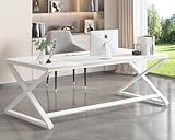 LVB Schreibtisch Moderner großer Computertisch für Home Office Bürotisch Holztisch Arbeitstisch Computertisch für Schreiben und Lernen im Schlafzimmer Einfacher Gaming-Schreibtisch Weiß