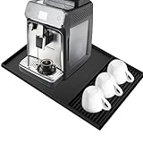 Silikonmatte Unterlage für Kaffeemaschine, 60 x 40cm Große Kaffeemaschine Unterlage Anti-Rutsch mit Trennbarer Abtropfmatte Wasserdicht Unterlage Kaffee maschine für Fritteuse Backofen Toaster