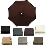 GGFFJ Ersatzdach for Schirmstoff, 2,13 m, 2,74 m, 3,04 m, universelle Terrassenschirmabdeckung, Ersatzdach for Sonnenschirme mit 6 und 8 Rippen, wasserdicht (grau, 2,73 m, 6 Rippen)(Curry,10ft 6Ribs)