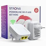 STRONG Powerline 600 Adapter, Internet über die Steckdose, 600 Mbit/s Powerline, WLAN Verstärker mit 300 Meter Reichweite, Kompatibel mit Allen Standard Modems und Routern, POWERLWF600DUOMINI