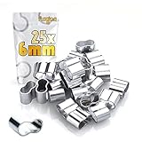 fuxton 25 STK Profi Seilklemme 6 mm Würgeklemmen aus Aluminium, rostfrei, für Expanderseil, Planenseil, Gummiseil