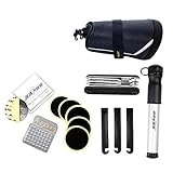 VINTORKY Fahrradreparaturset mit Satteltasche Multifunktionale Wartungswerkzeuge Mini Pumpe und Reifenflickzeug für Outdoor Camping
