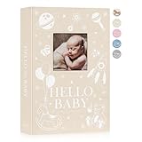 Lanpn Baby Photo Album 10x15 300 Fotos, 4x6 Fotoalbum Babyalbum Einsteckalbum, Leinen Einstecken Foto Album, Neugeborenen Kinder Fotobuch, Kinderalbum für 1. Geburtstag Mädchen Junge, Beige