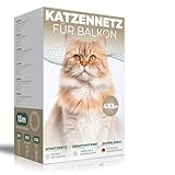 WOOWOOD Katzennetz für Balkon [Ohne Bohren] - Katzennetz Drahtverstärkt - Katzenschutznetz Wetterfest & UV-beständig - Katzengitter Inkl. 20 Kabelbinder & Dübel - Katzennetz Balkon und Fenster (4X3m)