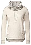 Cecil Damen Sweatshirt mit großem Kragen Alabaster beige Melange XXL
