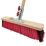 Peggy Perfect Straßenbesen, Saalbesen 40cm mit 1,50m langem, Ø2,8cm Holzstiel. Premium Supermix Borsten - robust & nassfest. Patentiertes Stielhaltesystem „Schraubfix Plus“.
