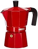 MONIX Fresa | Italienische Kaffeemaschine aus Aluminium, 3 Tassen, erdbeerfarben, geeignet für alle Arten von Arbeitsplatten, außer Induktion, 9 cm