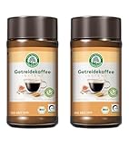 LEBENSBAUM 2 x Bio Getreidekaffee, löslicher Bio Kaffee mit fein-malzigem Geschmack, koffeinfreier Instant Kaffee, 2 x 100 g