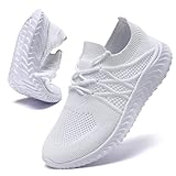 UNQWQZ Sneaker Damen Bequem Sportschuhe Hallenschuh Sommer Schuhe Damen Leicht Turnschuhe Laufschuhe Outdoor Fitnessschuhe Tennisschuhe Outdoor Weiss 38