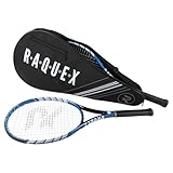 Raquex Tennisschlägertasche – Blau oder Schwarz – Tennisschlägerhülle, auch für Squash- und Badmintonschläger geeignet, Tasche für 2 Schläger und Zubehör mit Schultergurt