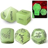 HABNI Sex Würfel Paar - 5 Stück Nachtleuchtend 18-25Mm, Erotische Würfel Set Mit 36 Positionen Für Erwachsene, Liebesspiel Geschenk Für Paare Männer Und Frauen