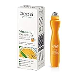 DeBa Vitamin C Augenserum Roll-On | Anti-Aging Serum mit Sofort-Effekt - Reines Vitamin C, Hyaluronsäure, Panthenol, Ivy Extrakt und Pleurimincyl™, Hochkonzentriert - 15 ml