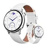 OKYUK Smartwatch Damen mit Telefonfunktion 1.27' HD Voll Touch Screen, 24h Herzfrequenz, SpO2,schlafen, Sportarten, Spiele, Schrittzähler, Kalorien, Fitness, Kompatibel, mit Android IOS (Silber)