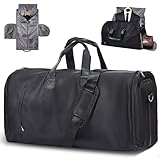 SINZUX 60L Anzugtasche Reisetasche Faltbar, Wasserdichter Kleidersack Reisetasche, 3 in 1 Umwandelbarer Koffer Anzug Reisetaschen, Hängender Travel Garment Bag Anzug Transporttasche für Mann und Frau