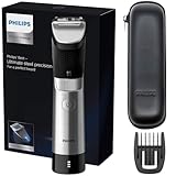 Philips Bartschneider Serie 9000 Prestige mit SteelPrecision-Technologie, 3-stufige Akkuanzeige, bis zu 120 min Laufzeit / 1 Stunde Ladung, Modell BT9810/15