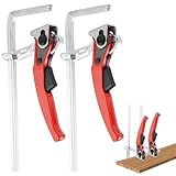 Rppiup Hebelzwinge, 2 Stück Ganzstahl Tischzwinge mit Hebelgriff, Einhandzwinge, Klemmzwingen Schnellspanner Zwinge mit 160mm Kapazität und 60mm Kehlentiefe zum Schleifen, Schneiden