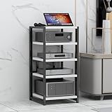 3/4/5/6 Etagen, Medienständer, Audio-Regal, DVD-CD-Player, Ständer, Endstufe, Geräteschrank mit höhenverstellbarem Holzregal, bodenstehende Aufbewahrungsregale, 4 Farben