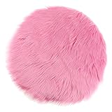 EHJRE Matte Aus Kunstfell für Stühle Und Sitzflächen, Hot Pink 33cm