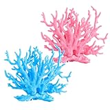Dtoterul Aquarium-Korallen-Dekoration 2 Stück Aquarium Künstliche Korallen Coral Decoration Fish Tank Decor Künstliche Kunststoff Korallen Aquarium Zubehör für Landschaft Unterwasser Dekor