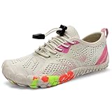IceUnicorn Barfußschuhe Kinder Badeschuhe Junge Mädchen Barfussschuhe Aquaschuhe Atmungsaktiv Traillaufschuhe (Beige,30EU)