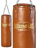 Bad Company Retro Boxsack I Punching Bag ungefüllt inkl. Heavy Duty Vierpunkt-Stahlkette - 150 x 35 cm
