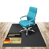 Kaiser Bodenschutzmatte schwarz Bürostuhl Unterlage Verschiedene Größen - Unterlage Schreibtischstuhl schwarz - Schutzmatte Bürostuhl rutschfest - Stuhlunterlage Made in Germany (74 x 120 cm)
