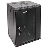 HMF 63309-02 Serverschrank 10 Zoll, 9 HE, Netzwerkschrank, Wandschrank, 10', 31,2 x 30 x 48,3 cm, Voll Montiert, schwarz