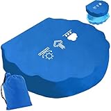XIEXIESHER Sandkasten Muschel Abdeckung, Blau Rund 100cm Abdeckplane Sand Muscheln für Kinder Klein Sandmuschel Plane