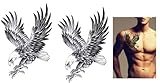 2 Blätter Temporäres Adler Tattoo Raubvogel Tattoo Eagle Tattoo Klebetattoo HB105x2