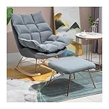 Schaukelstuhl und Fußhocker Set - Liegestuhl für kleine Wohnung, Wohnzimmer und Schlafzimmer, bequemes faules Sofa für den Heimgebrauch