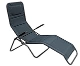 HOMECALL Klappbare Sonnenliege mit 2 x 1 Textilene-Polsterung und schnelltrocknendem Schaumstoff, XXL, Grau