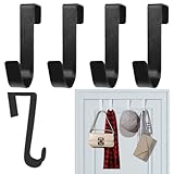 5er Set Türhaken,Handtuchhaken Universal,Schwarz Türhaken zum Einhängen Edelstahl, Türhakenleiste zum Einhängen,Robuste Kleiderhaken Tür,für Badezimmer Rahmenlose Glastür