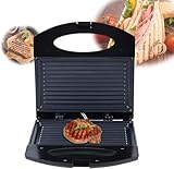850W Kontaktgrill, 220V Kleine elektrische Steak Maschine, Elektrogrill für Balkon, Steak Grill Maschine,Doppelseitige Heizung, antihaftbeschichteter Sandwichmaker,Tischgrill für Steaks,Gemüse,Panini