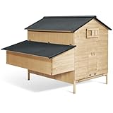 IDMarket - Hühnerstall Hütte XXL für Hühner mit Legenest aus Holz