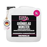 Pink Chilli 1l Grünbelagmonster - Grünbelagentferner ohne Schrubben - Industrie-Konzentrat Reiniger chlor- und säurefrei - Grünbelag-Reiniger mit Langzeitwirkung - vielseitiger Steinbelagentferner