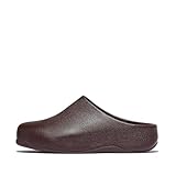 Fitflop Damen Shuv Tumbled-Leather Clogs Holzschuh, Schokoladenbraun, 42 EU