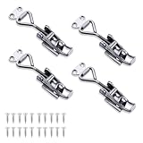 Spannverschluss Edelstahl Set, 4 Stück Kistenverschluss Spannverschlüsse Klein mit Schlüsselloch GH-4001 Kniehebelspanner M4 Kappenschloss Verstellbar Hebelverschluss für Schrank Tür Kisten