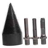 NULYLU 1 Set Holzspalter Bohrer 50mm Mit 3 Umsetzern Für Elektrowerkzeuge Effizientes Brennholzspalten Und Holzbohren Ideal Für Bohrmaschine Und Akkubohrer