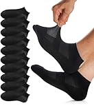 FORVEVO Sneaker Socken Herren 39-42, Atmungsaktive Baumwolle Sportsocken, Laufsocken Damen Kurz, Halbsocken Quarter (Schwarz/10 Paar)