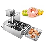 Automatische Donut Maker Maschine 4 Reihen, 2000 W Donut Maker Donut Snack Maschine aus Edelstahl,Kommerzielle Donut Friteuse,5,5L Hopper Donut Maschine,Donut Maker mit einstellbarer Dicke, Auto Flip