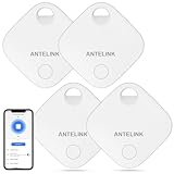 ANTELINK Smart Tracker Tag, intelligenter GPS-Tracker, kompatibel mit iOS, kostenlose Tuya-App, für Schlüssel, Gepäck, Koffer, austauschbarer Akku, 4 Stück