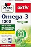 Doppelherz Omega-3 1000 vegan - Hochdosierte Omega-3-Fettsäuren EPA & DHA aus pflanzlichem Algenöl - 60 kleine & vegane Kapseln