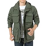 Herren Fieldjacket mit Teddyfutter Winterjacke Bomberjacke,Kanpola Cargo Weste Herbst Winter ÜBergangsjacke Vintage Blouson Freizeitjacke Outdoorjacke Safari Jacke