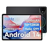 ALLDOCUBE iPlay 60 Pro 11' Tablet, 90Hz FHD (1920x1200), Android 14, 16GB RAM (6+10)+128GB+512GB erweiterbar, Helio G99 Octa-Core, Widevine L1, 7000mAh, 4 Lautsprecher, 4G/Wifi5, PD 18W