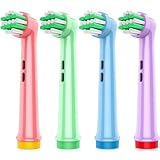 AnjoCare Kinder Bürstenköpfe für Oral-B, 4er-Pack weiche Borsten für Kinder, elektrische Bürstenköpfe für empfindliche Zähne und Zahnfleisch
