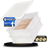 DELICRET - 2x Teigbox & 1xDeckel| Pizzaballenboxen| Außenmaße je Teig Box: 40x30x10| bestens geeignet als Teigwanne mit Deckel für Brotteig | Pizzateigbehälter | Gärboxen Pizza | Pizzaboxen
