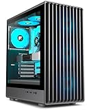 FOIFKIN K6 PC Gehäuse - Vorinstallierter 6 PWM ARGB-Lüfter（3X 140mm und 3X 120mm）, ATX Mid-Tower Gaming PC Gehäuse,mit Type-C (Schwarz, K6)