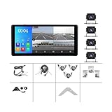10,36 '' IPS Touchscreen Auto Monitor 4 Kanal Slipt Bildschirm Parkplatz Recorder Mit AHD Rückfahrkamera for Lkw/bus/Auto(With 32GB Card)
