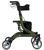 Bischoff&Bischoff Capero Rollator, faltbar – Leichtgewicht-Rollator für drinnen und draußen, Gehwagen mit Rücken-Gurt, Stockhalter und abnehmbarer Netz-Tasche